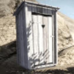pixelated outhouse